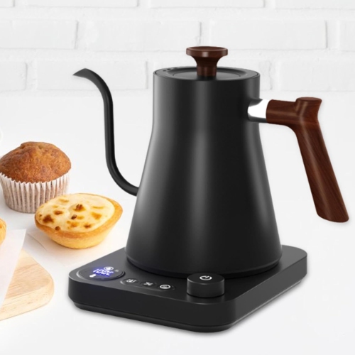 1200W gooseneck kettle electric kettle - 900ml, adjustable temperature, fast heating, memory function, suitable for hand-poured coffee/tea (black)