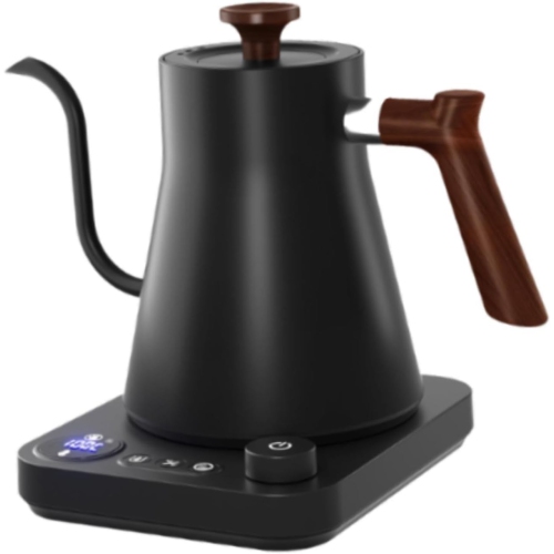 1200W gooseneck kettle electric kettle - 900ml, adjustable temperature, fast heating, memory function, suitable for hand-poured coffee/tea (black)
