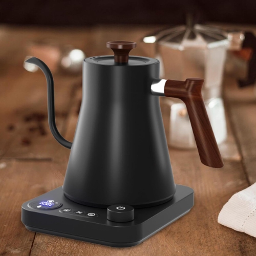 1200W gooseneck kettle electric kettle - 900ml, adjustable temperature, fast heating, memory function, suitable for hand-poured coffee/tea (black)