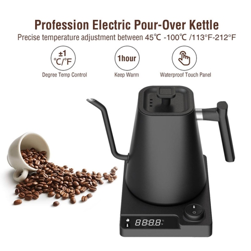 Smart gooseneck kettle electric kettle - precise temperature control, 1200W fast heating, anti-drip spout, 900ml home/office/coffee shop