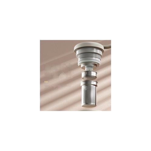 1 L – Cafetière isolée blanche – Acier inoxydable 316, filtre à thé intégré, bec verseur antifuite et une touche, poignée ergonomique