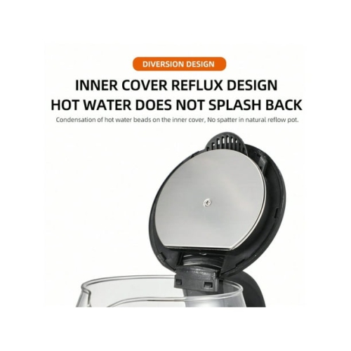 Glass Electric Kettle - Borosilicate Glass & 304 Stainless Steel, Auto Shut-Off, 360° Visible Boiling, Drop-Resistant Design