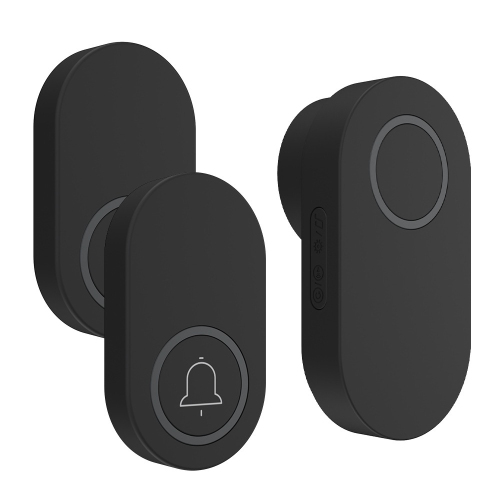 Long distance through the wall smart electronic wireless doorbell home loud volume, easy to install - black