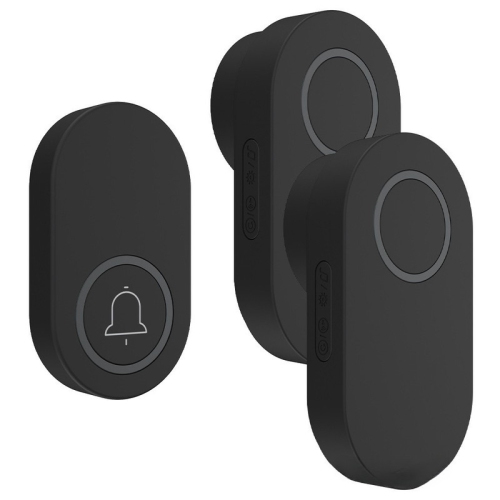Long distance through the wall smart electronic wireless doorbell home loud volume, easy to install - black