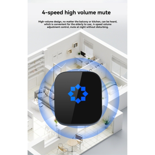 Self-generated wireless doorbell household long distance music doorbell wireless doorbell - black