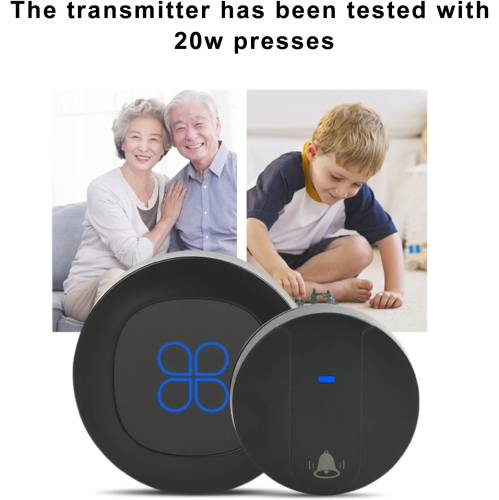 Sonnette câblée autoproduite Télécommande numérique Appelle sonnette – Noir