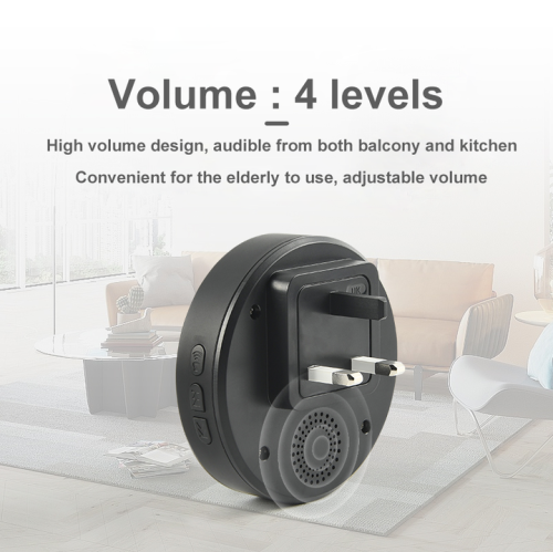 Self-generated wireless doorbell household long-distance high-volume outdoor waterproof doorbell pager - black