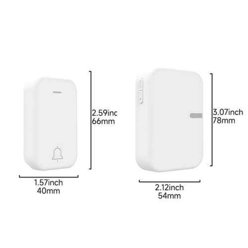 Long distance loud volume Ding Dong waterproof battery-free home wireless 433 self-generating doorbell - white