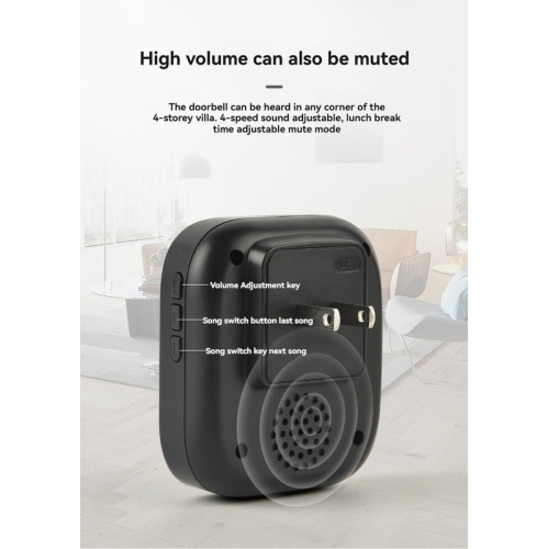 Self-generating wireless doorbell household punch-free long-distance music doorbell wireless 433 elderly pager - white
