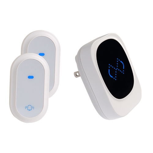 Sonnette sans fil autonome domestique sonnette de porte à musique longue distance sans punch Téléavertisseur sans fil 433&nbsp;personnes âgées - Blanc