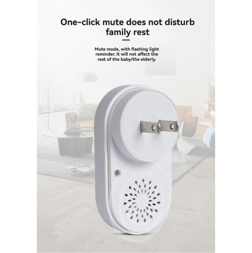 Sonnette à génération automatique sans fil domestique étanche sans fil à batterie 433 Sonnette - Blanc