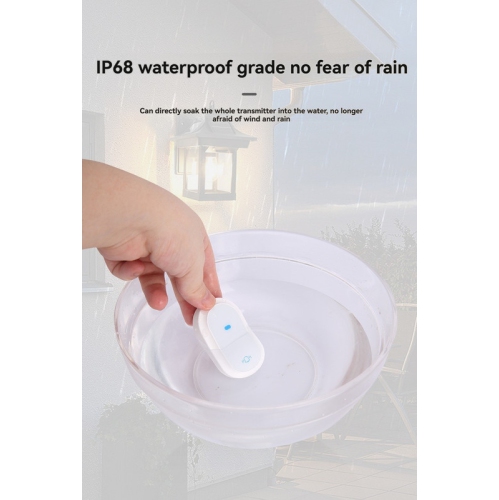 Self-generating doorbell wireless household battery-free waterproof wiring-free 433 doorbell - white