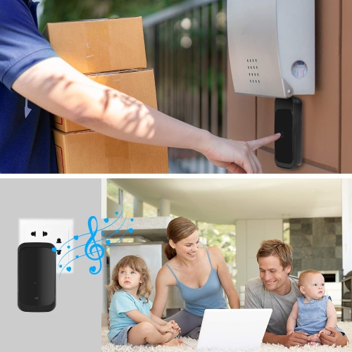 Wireless doorbell smart wireless doorbell home long distance waterproof wireless remote control touch sensor doorbell - white