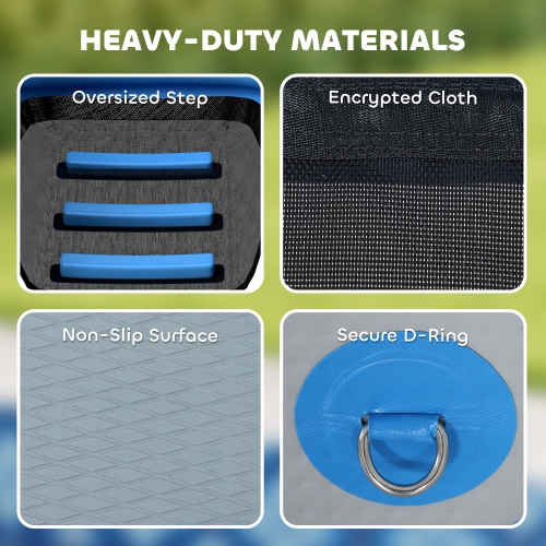 PawHut 47"L Inflatable Dog Water Ramp Floating Duck Ladder Step for Swimming Pets Up to 200lbs, Pet Water Platform for Pool, Lake, Boat, Dock