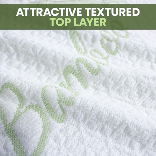 Canadian Linen Waterproof Mattress Protector, Soft Smooth Tree Design Bamboo Viscose Fabric Cooling Breathable Mattress Pad Noiseless Absorbent