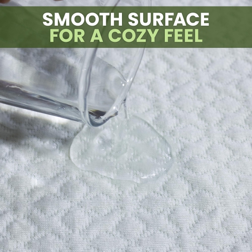 Canadian Linen Waterproof Mattress Protector Soft Smooth Tree Design Bamboo Viscose Fabric Cooling Breathable Mattress Pad Noiseless Absorbent