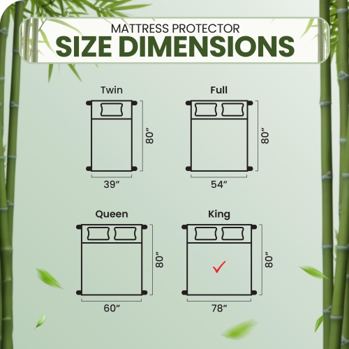 Canadian Linen Bamboo – Protège-matelas, motif floral 78, doux, refroidissement, respirant, sans odeur, avec pochette profonde antidérapante,