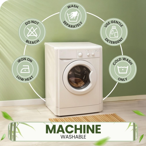 Canadian Linen Bamboo Mattress Protector Floral Design 54"x80"x14" Soft Smooth Cooling Breathable Noiseless Washable Non Slip Deep Pocket Fitted, Full