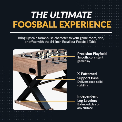 Open Box – Hathaway Excalibur 54-in Foosball Table - Driftwood