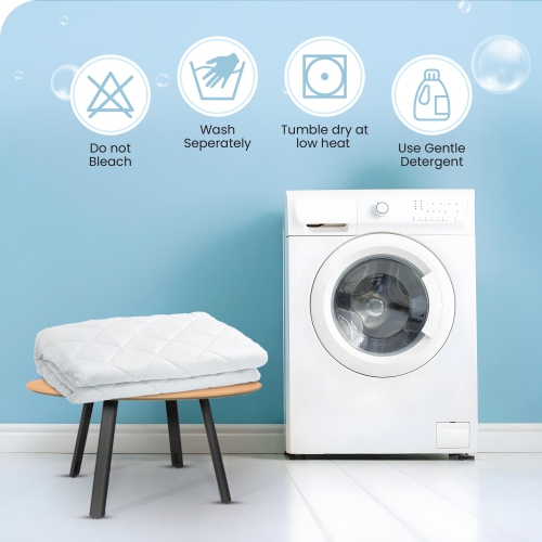 Canadian Linen Flat Mattress Pads with Anchor Bands, 54"x80"x14", Noiseless Soft Absorbent Quilted Non Slip Washable Protector Topper For Hotel, Full