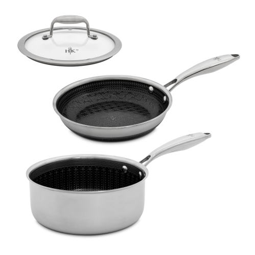 HELL'S KITCHEN HYBRID 3 PC POT AND PAN STARTER SET