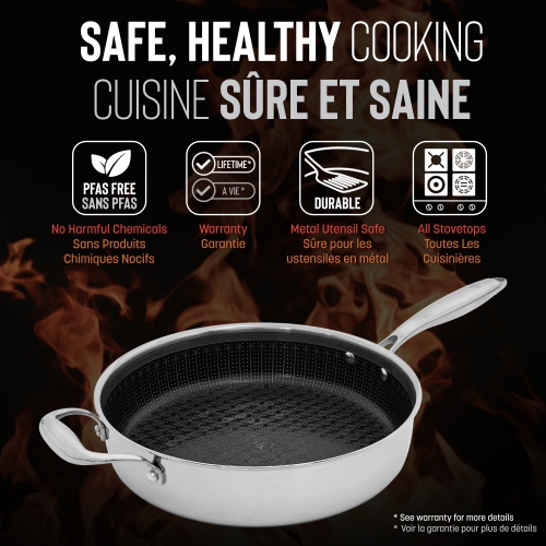 HELL'S KITCHEN HYBRID 4 QT SAUTE PAN + LID CERAMIC