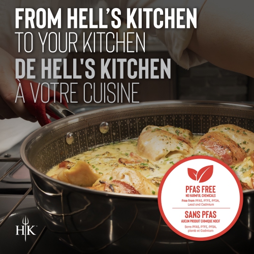 HELL'S KITCHEN HYBRID 4 QT SAUTE PAN + LID CERAMIC