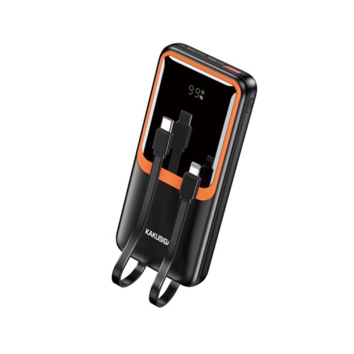 Chargeur portable 10000 mAh de KAKU pour iPhone, câbles intégrés de type C et Lightning 22,5 W