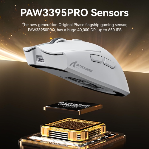 Wireless Gaming Mouse with Magnetic RGB Charging Dock,Anti Slip Grip Tape,PixArt PAW3395 Pro Sensor,40000DPI,BT/2.4Ghz/Wired,Optical Micro Switch for