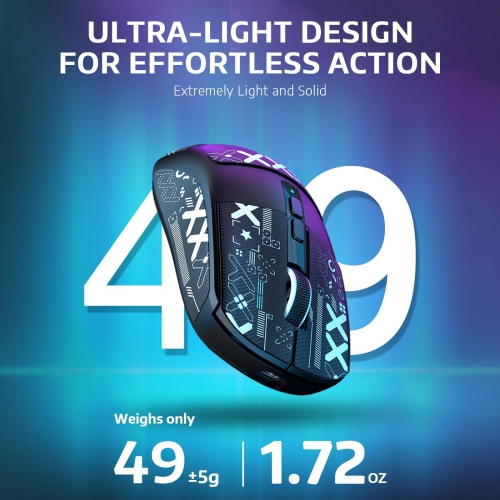 Wireless Gaming Mouse,RGB Magnetic Charging Dock,49g Ultralight X3 Upgrade,Tri-Mode 2.4GHz/BT5.2/USB-C,PAW3395 Sensor 26KDPI,G502 Programmable Mice