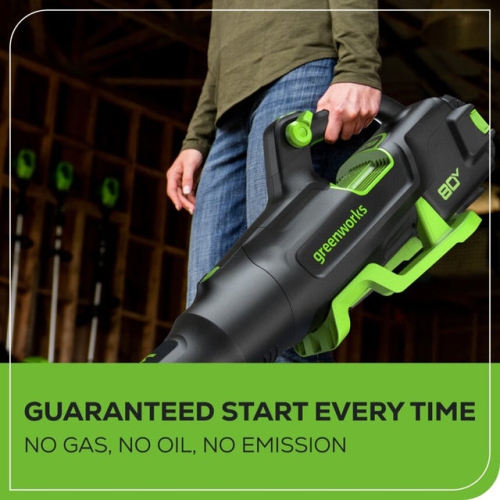 Greenworks 80V 770 CFM 180 MPH Leaf Blower, 4.0Ah Battery and Charger Included