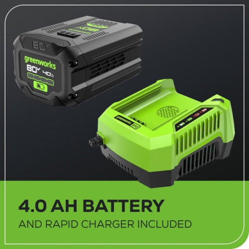 Greenworks 80V 770 CFM 180 MPH Leaf Blower, 4.0Ah Battery and Charger Included