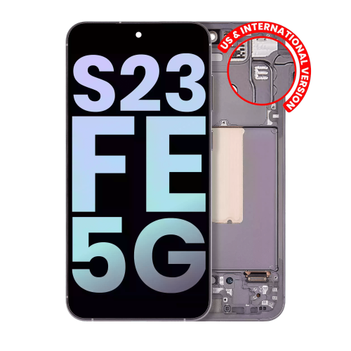 ESOURCE PARTS  Replacement Oled Assembly With Frame for Samsung Galaxy S23 Fe 5G (Us & International Version) (Service Pack) (Graphite)