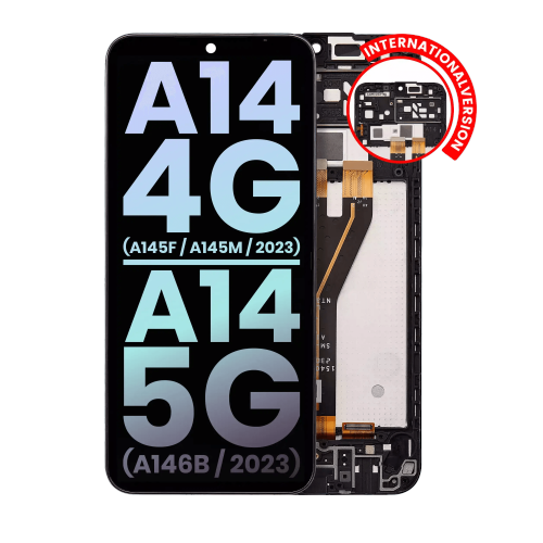 LCD de remplacement avec cadre pour Galaxy A14 4G/A14 5G (146&nbsp;B/23)(version internationale)(Service Pk)