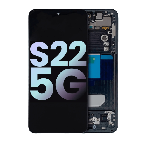 ESOURCE PARTS  Replacement Oled Assembly With Frame Compatible for Samsung Galaxy S22 5G (Service Pack) (Graphite)