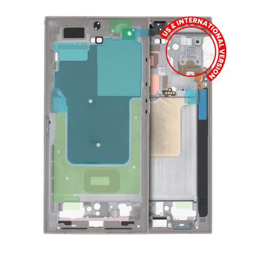 Boîtier moyen de remplacement compatible avec le Galaxy S24 Ultra 5G de Samsung (gris titane)