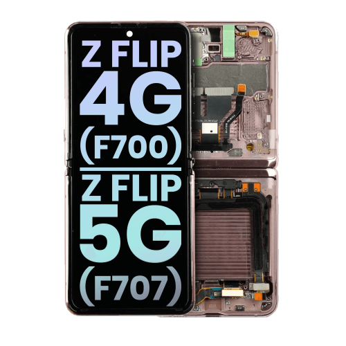 ESOURCE PARTS  Replacement Inner Oled Assembly W/frame for Galaxy Z Flip 4G (F700) / Z Flip 5G (F707) (Service Pack) (Mystic Bronze)