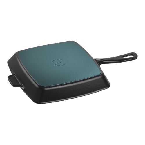 STAUB Grill Pans 26 cm Cast Iron Square American Grill, Black