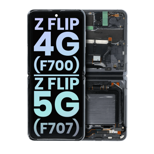 ESOURCE PARTS  Replacement Inner Oled Assembly With Frame for Galaxy Z Flip 4G (F700) / Z Flip 5G (F707) (Service Pack) (Mystic Gray)