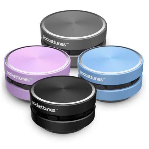 PocketTunes Bone Conduction Mini Speakers | Bluetooth Wireless | Turns Surfaces Into Speakers | Compact & Portable | Up to 6 Hours Playtime