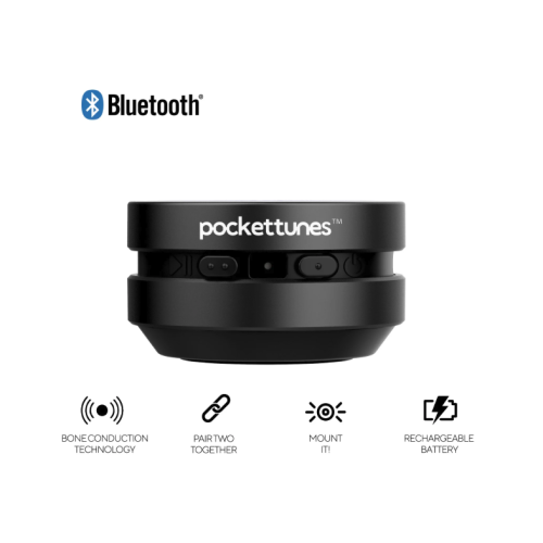 PocketTunes Bone Conduction Mini Speakers | Bluetooth Wireless | Turns Surfaces Into Speakers | Compact & Portable | Up to 6 Hours Playtime