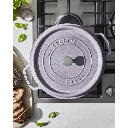 STAUB La Cocotte 6.75 L Cast Iron Round Cocotte, Cherry Blossom