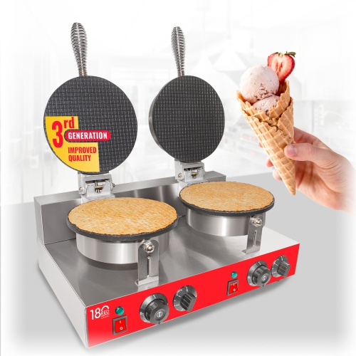 AR-HCB2 Waffle Cone Maker | Commercial Double Waffle Cone Iron | Stainless Steel | Nonstick | 110V