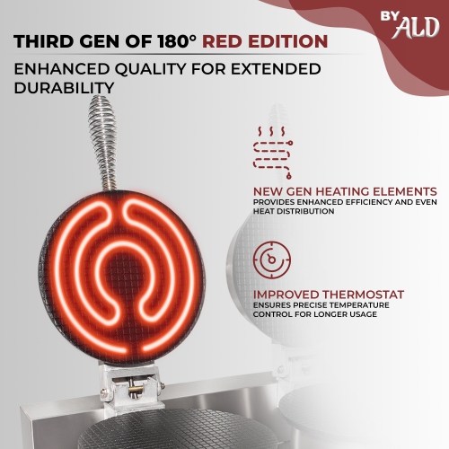 AR-HCB2 Waffle Cone Maker | Commercial Double Waffle Cone Iron | Stainless Steel | Nonstick | 110V