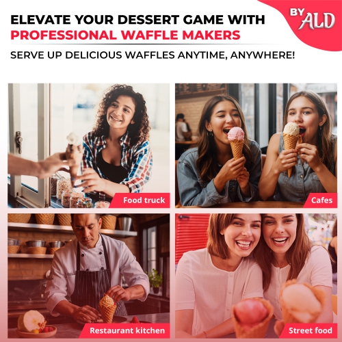 AR-HCB1 Waffle Cone Maker | Commercial Waffle Roll Maker | Nonstick Coating | 1.2kW | 110V