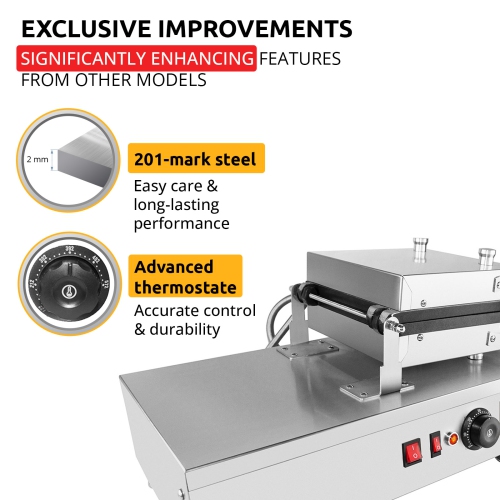 AP-454 Belgian Waffle Maker Thick | Belgian Waffle Iron | Swing Type | 4 Pcs | Professional Use | Nonstick | 110V