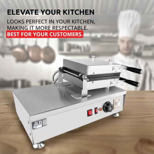 AP-454 Belgian Waffle Maker Thick | Belgian Waffle Iron | Swing Type | 4 Pcs | Professional Use | Nonstick | 110V