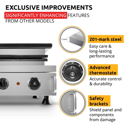 AP-505 Belgian Waffle Maker Thick | Belgian Waffle Iron | Press Type | 4 Square Waffles | Professional Use | Stainless Steel | 110V