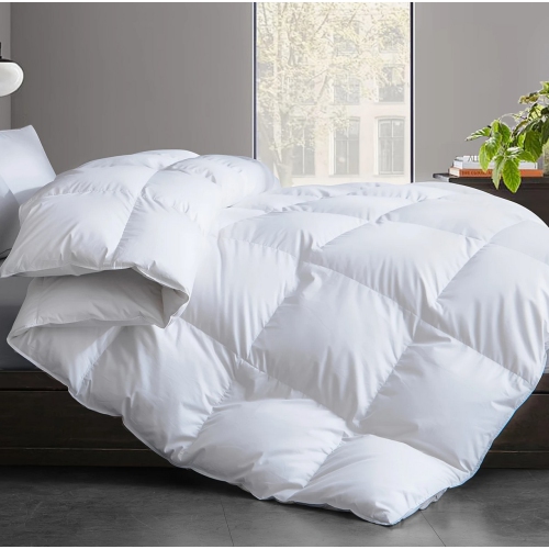 Luxurious Hotel Bedding Comforter Filled With Feather & Down - All Season White Duvet Insert Available Size King,Queen