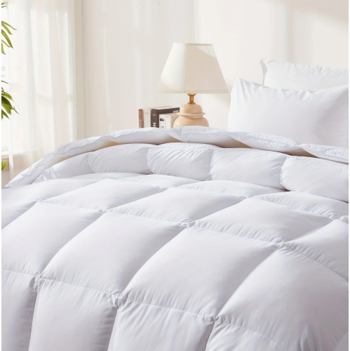 Luxurious Hotel Bedding Comforter Filled With Feather & Down - All Season White Duvet Insert Available Size King,Queen